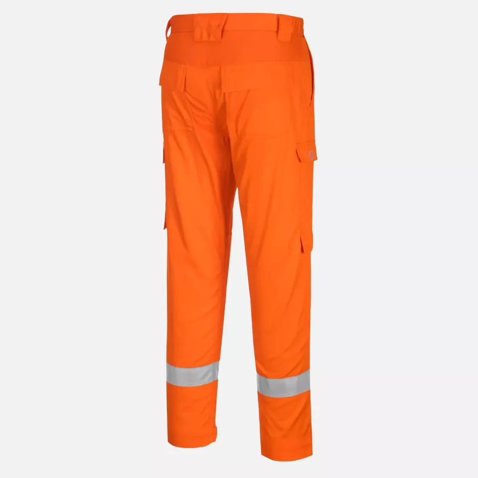 Portwest FR401ORR, Bizflame Work Lightweight Stretch Panelled Trousers, Orange, image 3, gallery thumbnail
