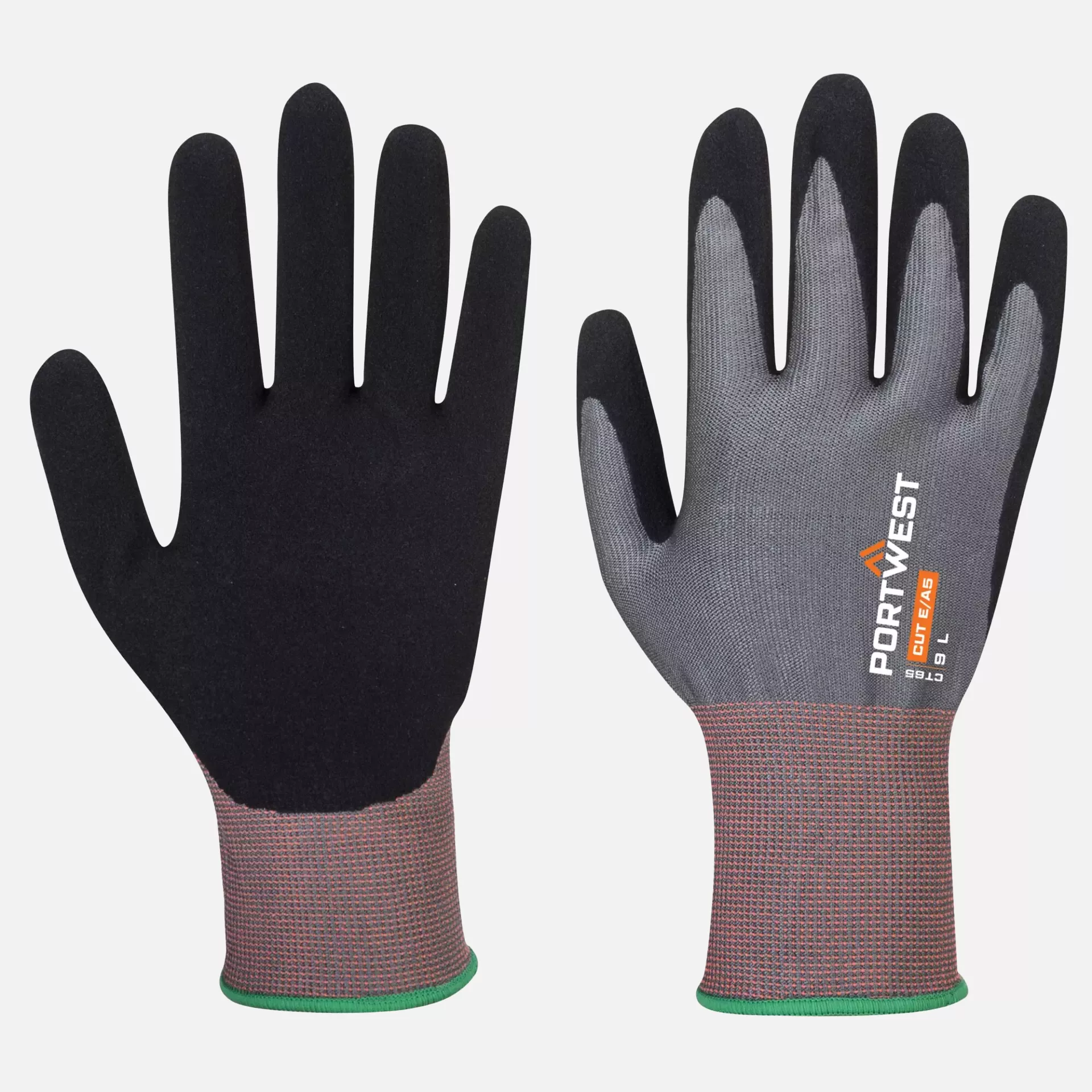 Portwest CT65G8R, CT Cut E15 Nitrile Glove, Grey/Black, image 3