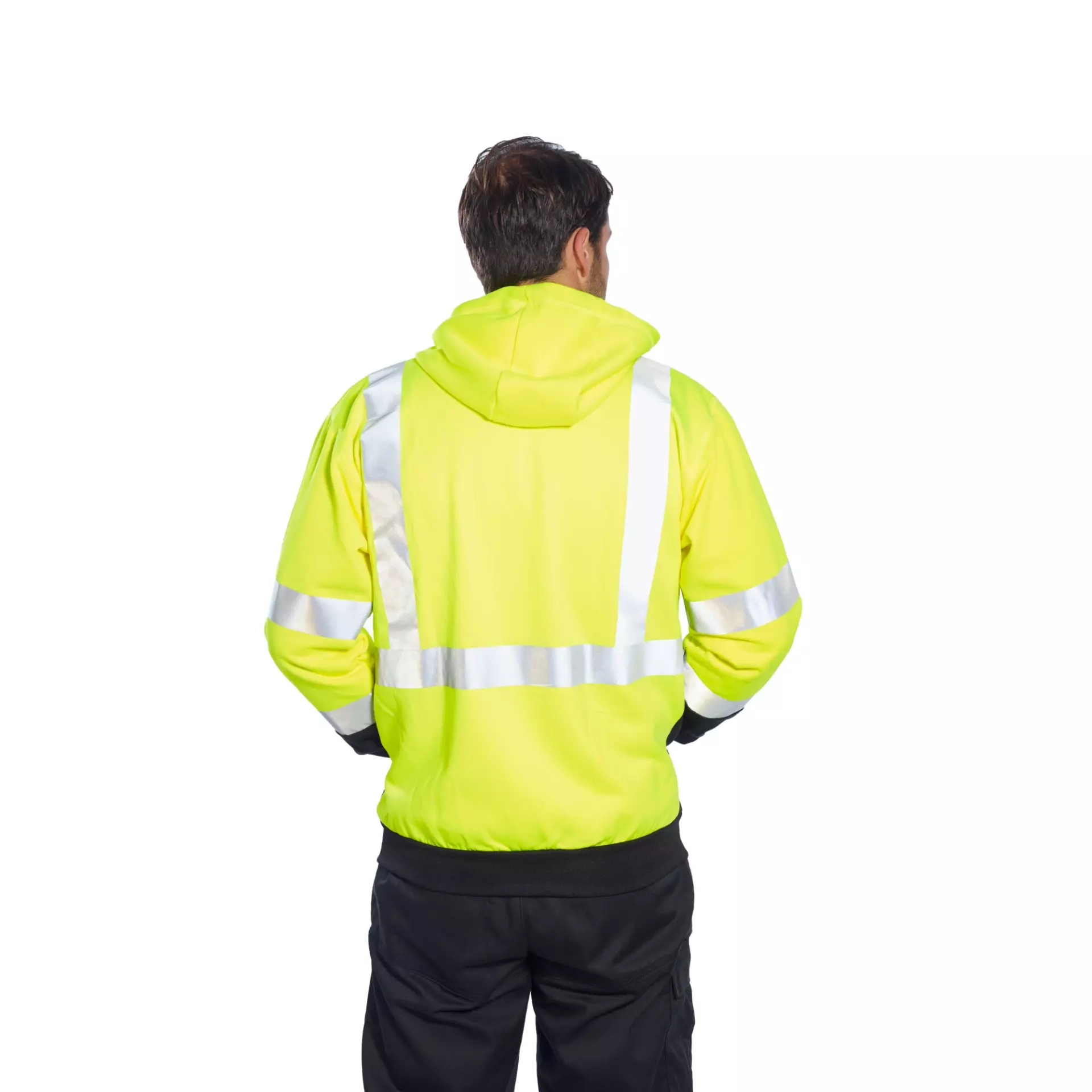 Portwest B315OBR, Hi-Vis Contrast Zipped Hoodie, Orange/Black, image 4