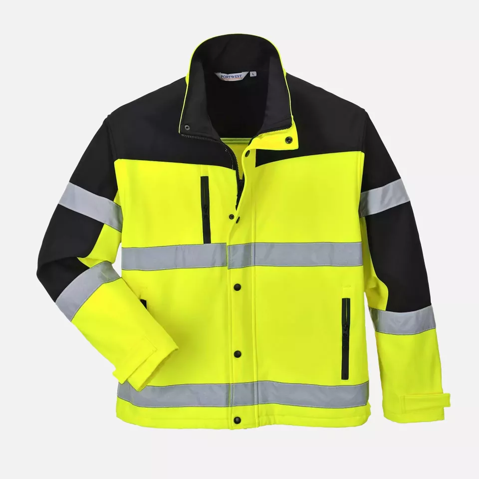 Portwest S429YER, Hi-Vis Contrast Softshell (3L), Yellow, image 3, gallery thumbnail