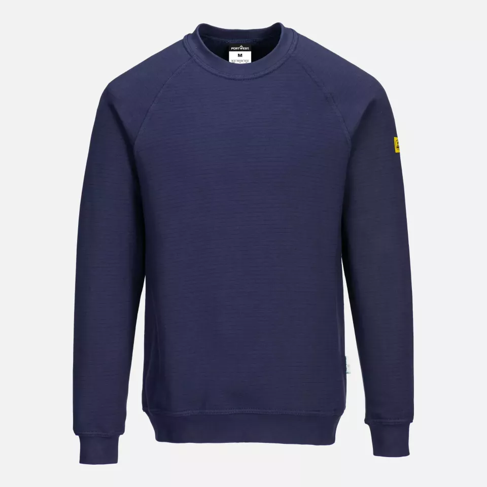 Portwest AS24NAR, Antistatisches ESD-Sweatshirt, Marine, image 1, gallery thumbnail