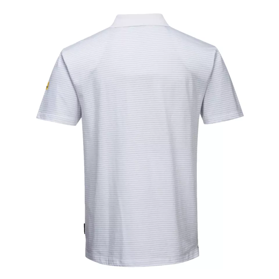Portwest AS21WHR, Anti-Static ESD Polo Shirt S/S, White, image 2, gallery thumbnail