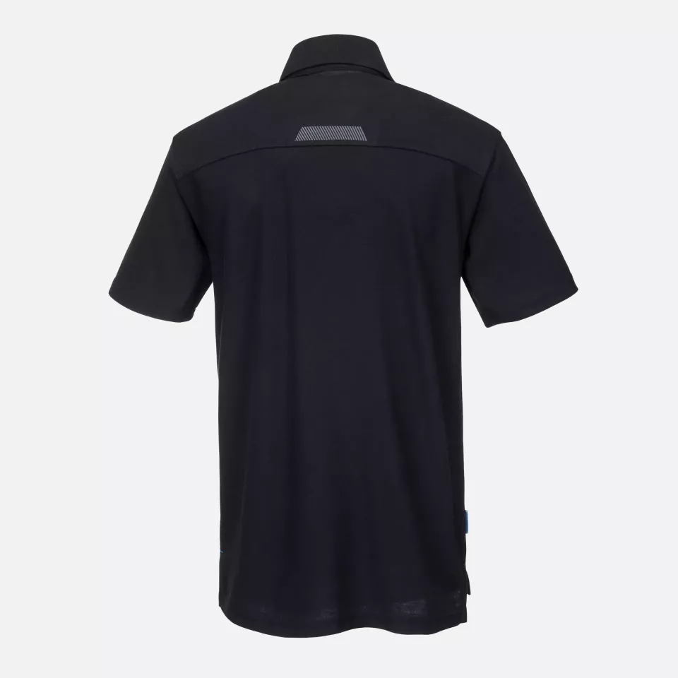 Portwest T720BKR, WX3 Polo Shirt, Black, image 2, gallery thumbnail