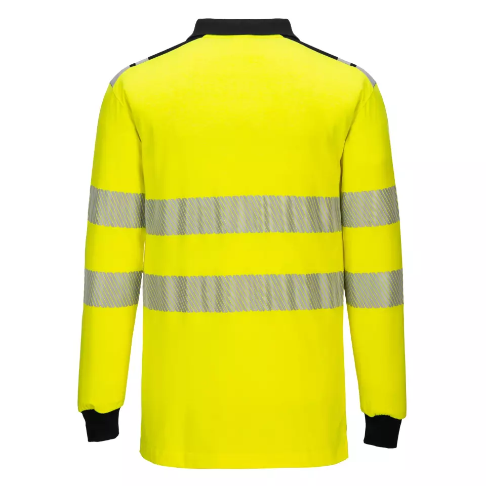 Portwest FR702YBR, PW3 FR Modaflame Hi-Vis Polo Shirt, Yellow/Black, image 2, gallery thumbnail