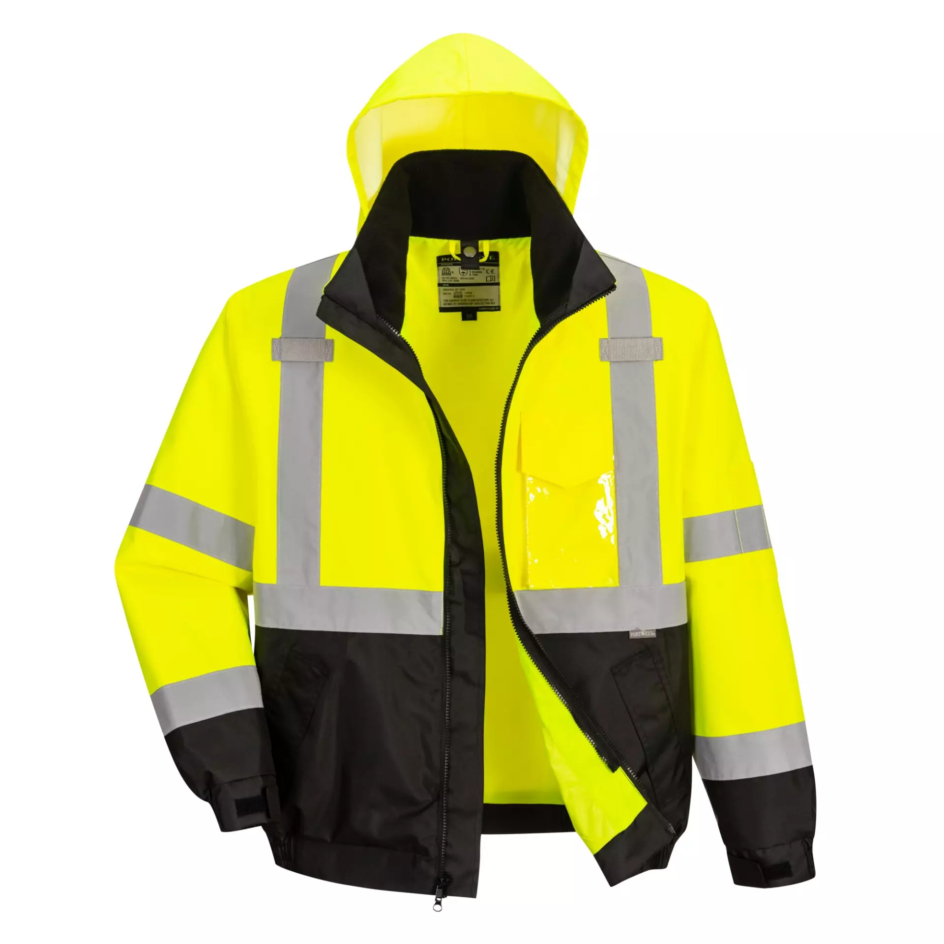 Portwest S365YBR, Hi-Vis 3-in-1 Contrast Premium Bomber Jacket, Yellow/Black, image 5