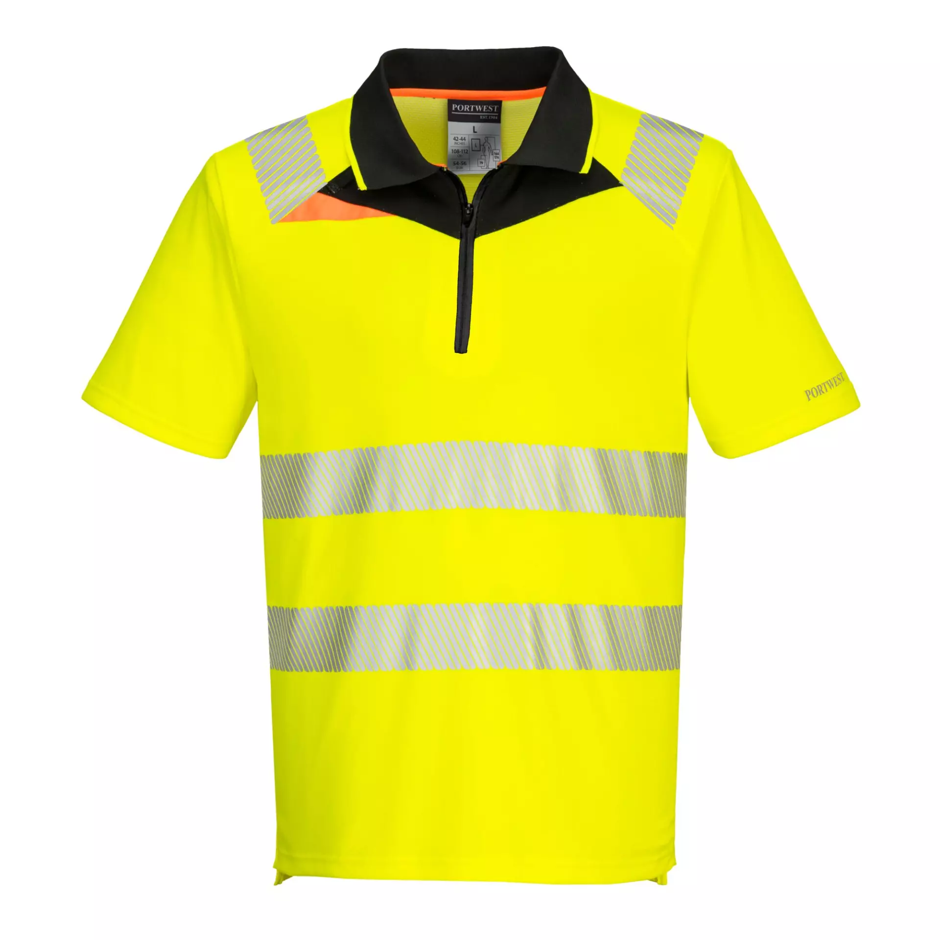 トップス polo japan Buy Portwest DX4 Hi-Vis Zip Polo Shirt S/S, Yellow/Black