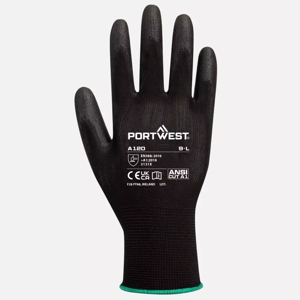 Portwest A120BKR, PU-Handschuhe, Schwarz, image 2
