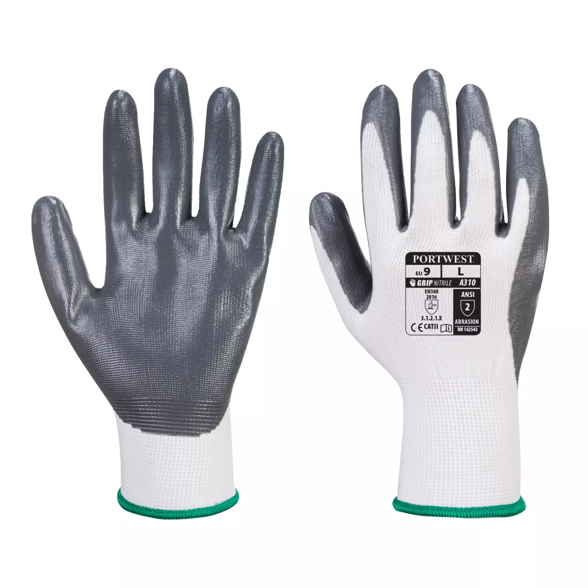 Portwest VA310W7R, Flexo Grip Nitrile Glove (Vending), White/Grey, image 1