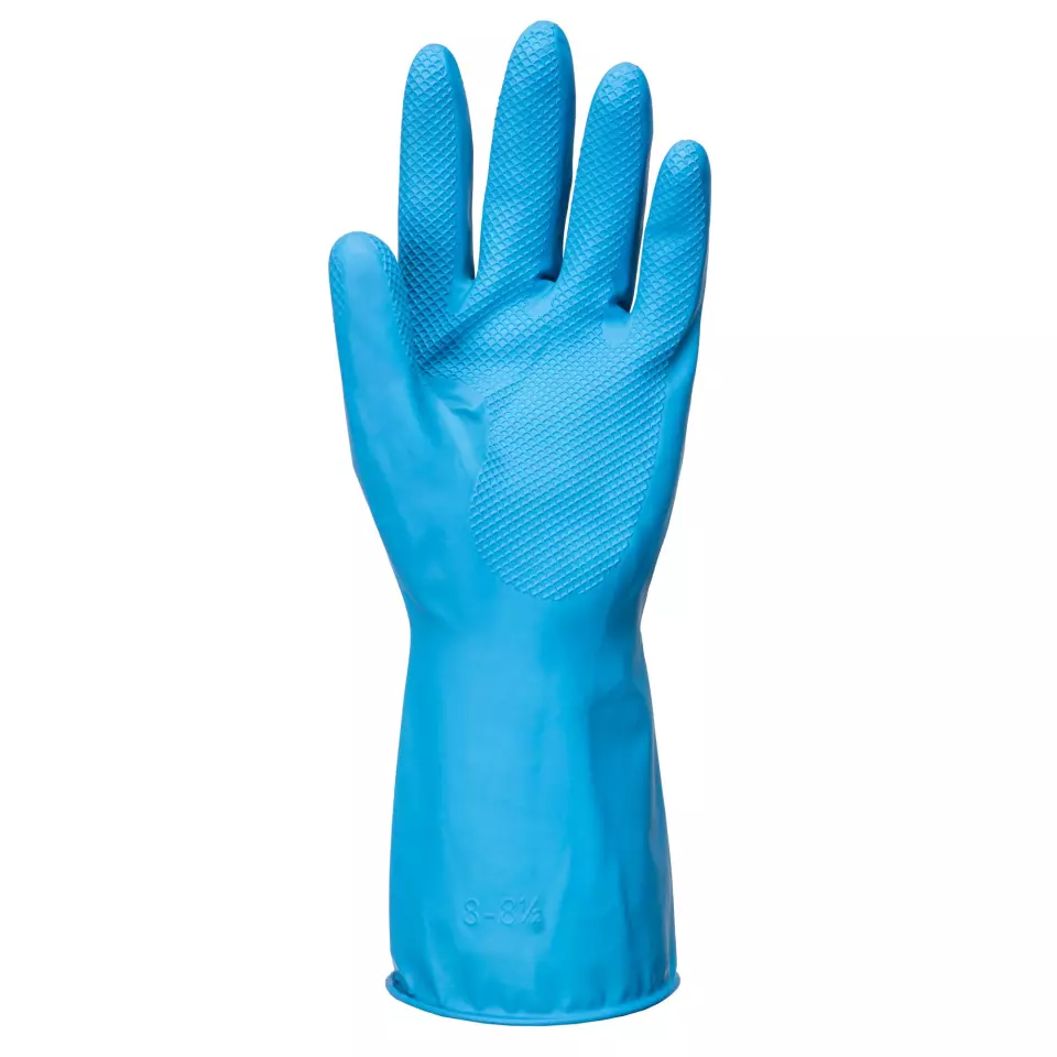 Portwest AP76BLU, FD Chemical B Latex Light Gauntlet, Blue, image 2, gallery thumbnail