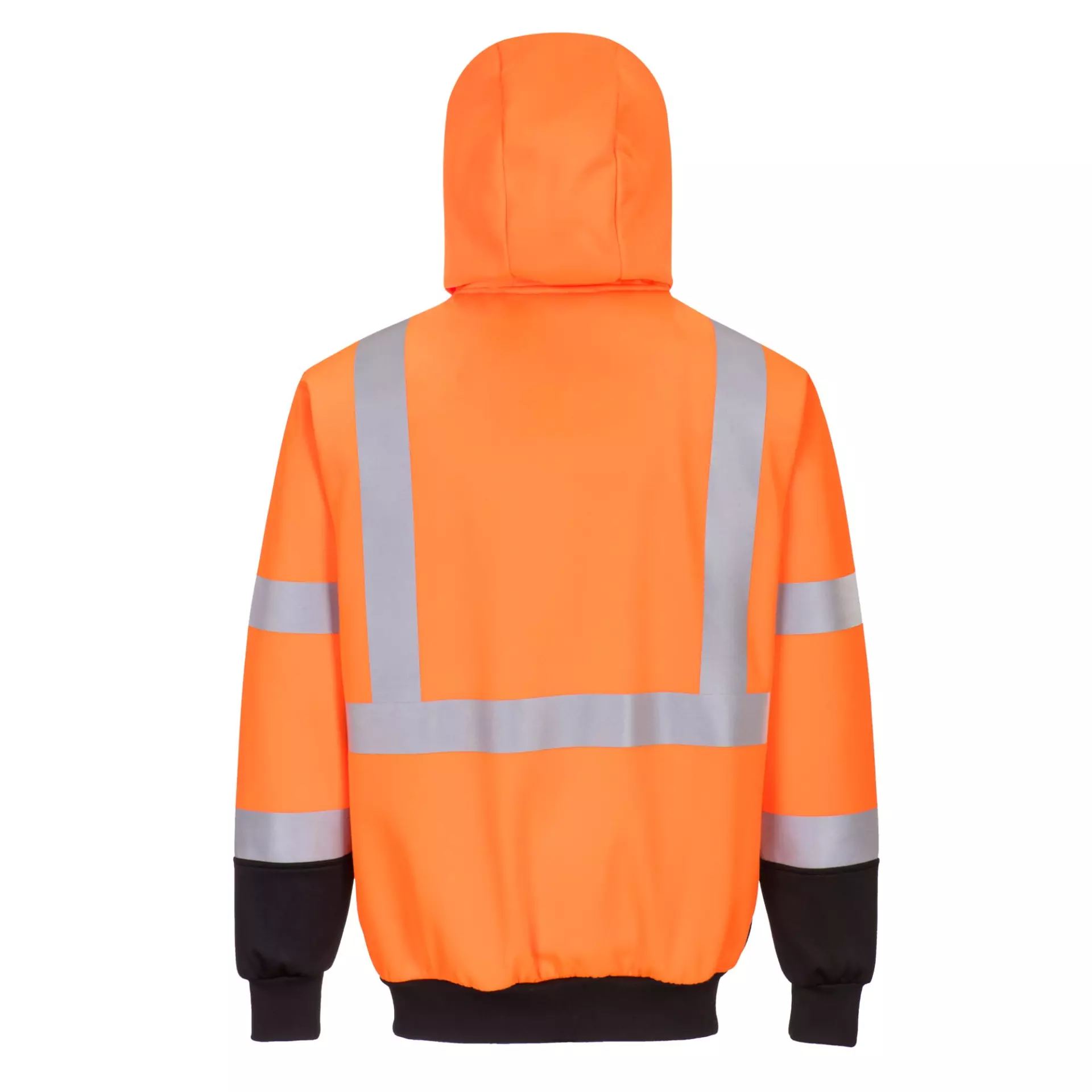 Portwest B315OBR, Hi-Vis Contrast Zipped Hoodie, Orange/Black, image 2