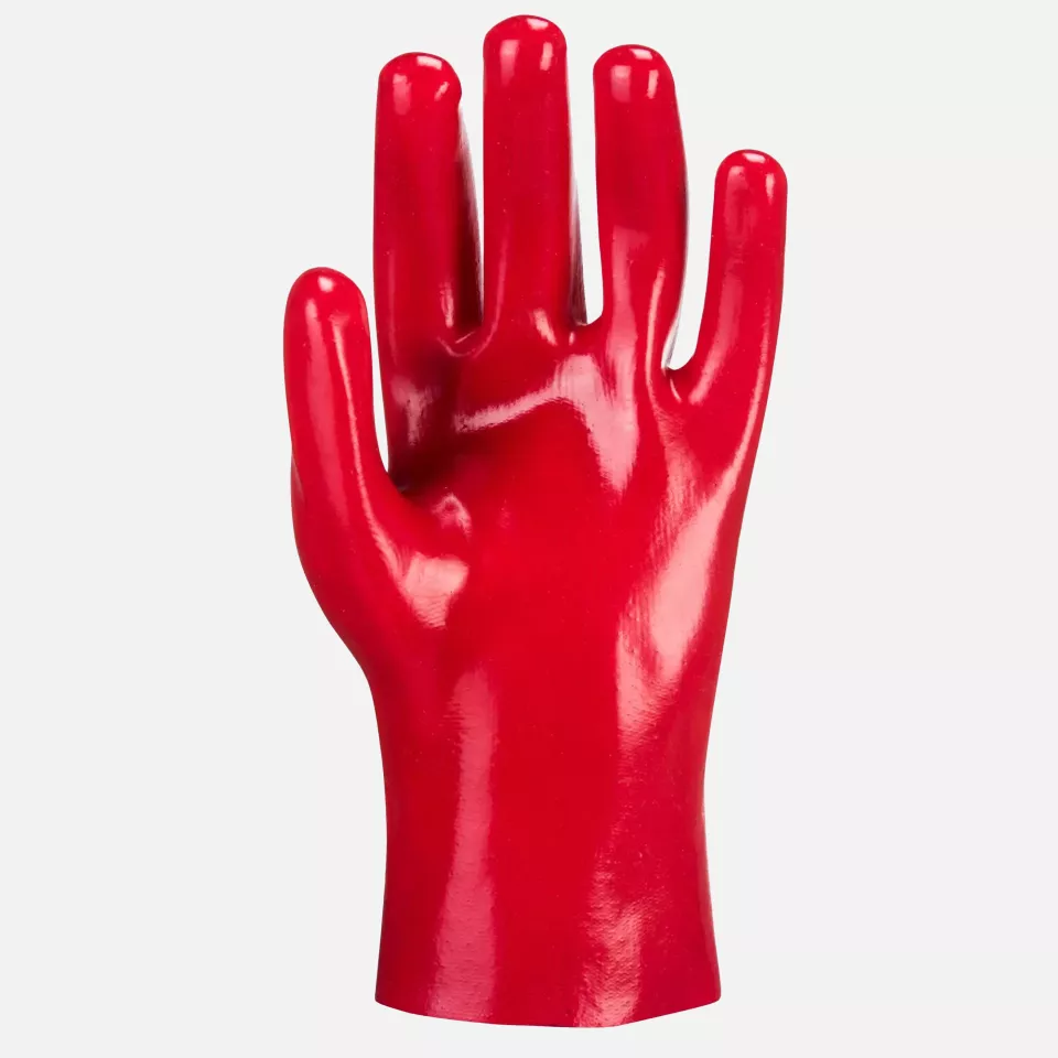 Portwest A427RER, Grip 12 PVC Gauntlet 27cm, Size XL, Red, image 2, gallery thumbnail