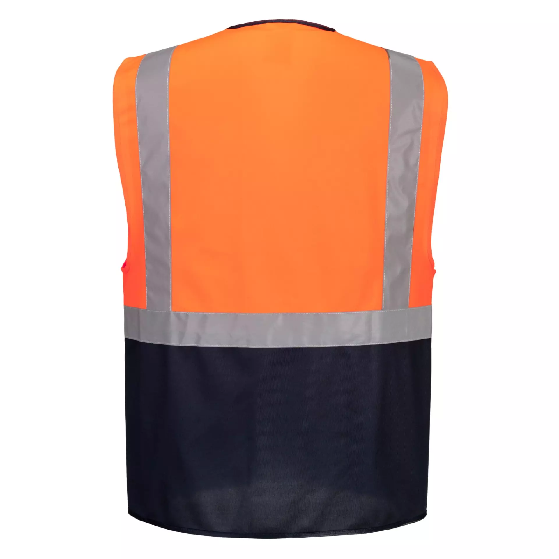 Portwest C476ONR, Warsaw Hi-Vis Contrast Executive Vest, Orange/Navy, image 2