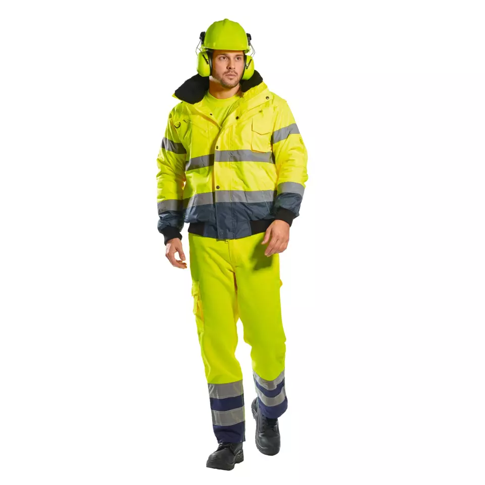 Portwest C465ONR, Hi-Vis 3-in-1 Contrast Bomber Jacket, Orange/Navy, image 7, gallery thumbnail