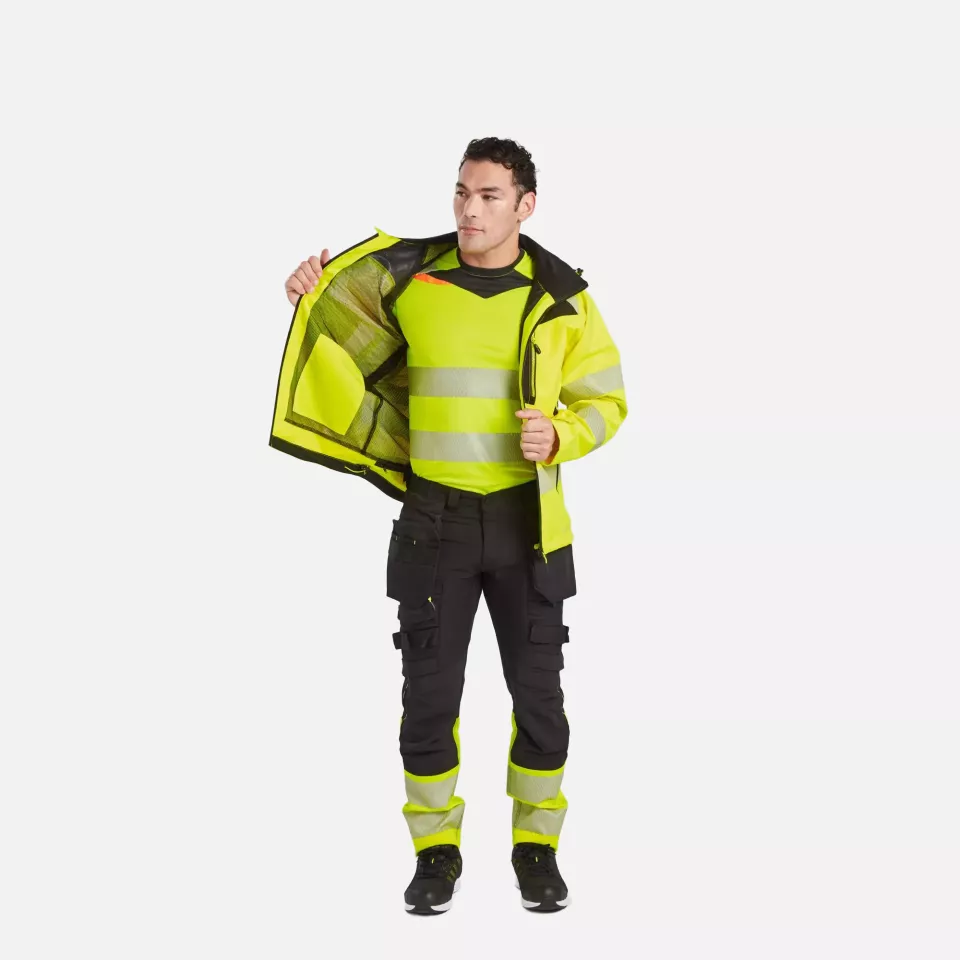 Portwest DX462YER, DX4 Hi-Vis Rain Jacket, Yellow, image 10, gallery thumbnail
