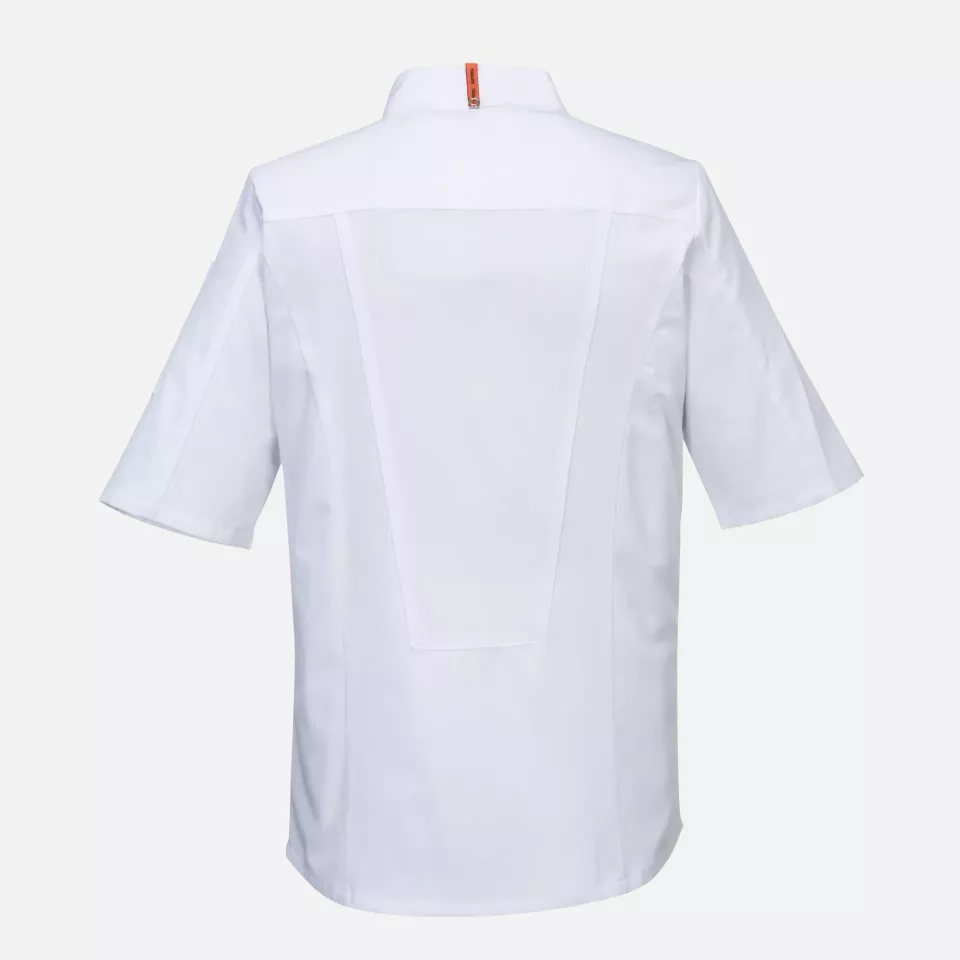 Portwest C746WHR, Chef's MeshAir Pro Stretch Jacket S/S, White, image 2, gallery thumbnail
