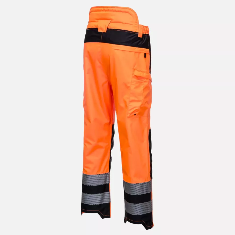 Portwest PW342OBR, PW3 Hi-Vis Extreme Rain Trousers, Orange/Black, image 4, gallery thumbnail