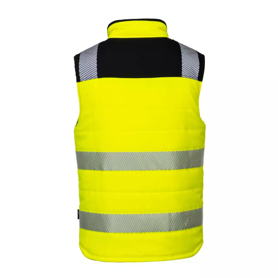 Portwest PW374YBR, PW3 Hi-Vis Reversible Bodywarmer, Yellow/Black, image 2, gallery thumbnail