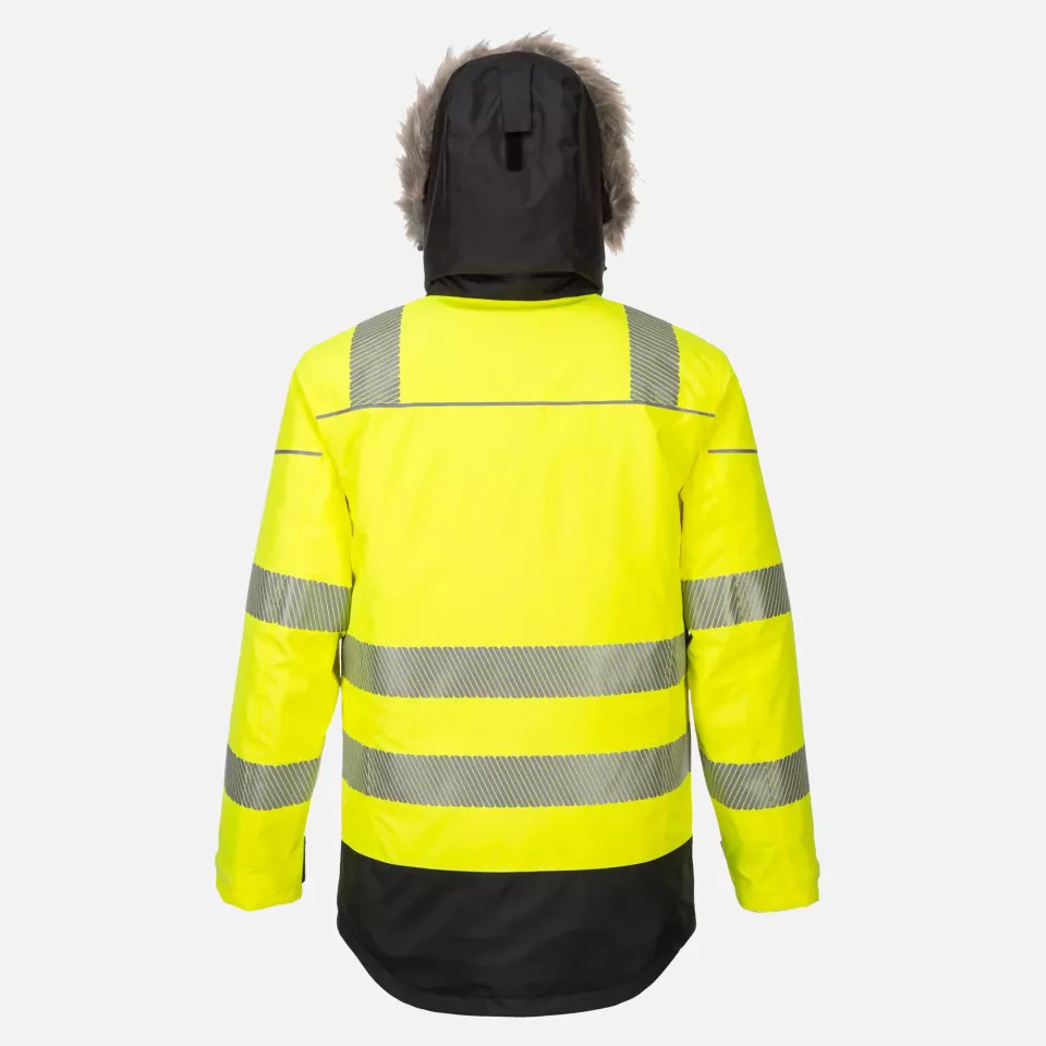 Portwest PW369YBR, PW3 Hi-Vis Winter Parka Jacket, Yellow/Black, image 2, gallery thumbnail