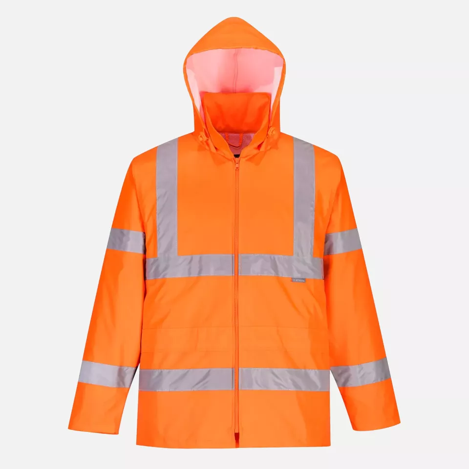 Portwest H448ORR, Hi-Vis Packaway Rain Suit, Orange, image 4, gallery thumbnail