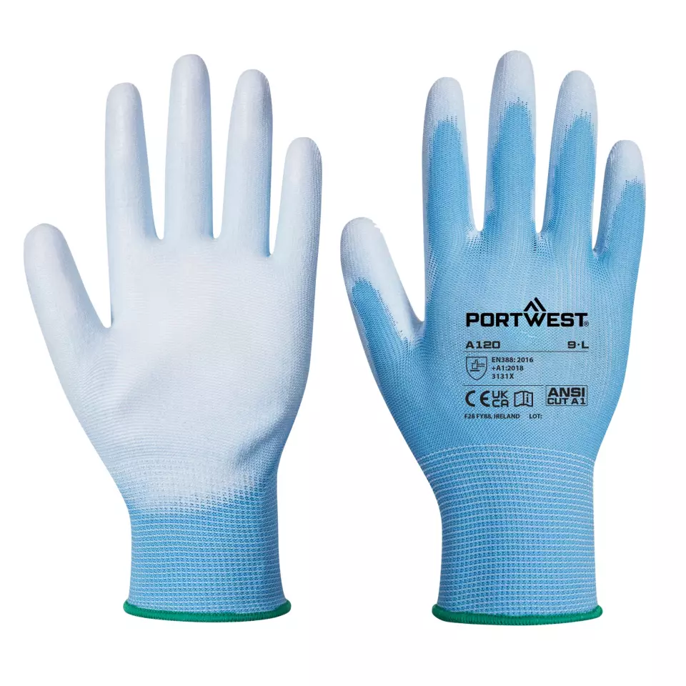 Portwest A120B4R, PU Palm Glove, Blue, image 3, gallery thumbnail