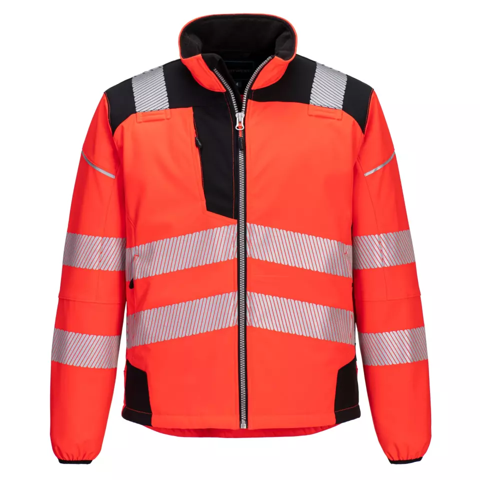 Portwest T402RBK, PW3 Hi-Vis Softshell (3L), Red/Black, image 1, gallery thumbnail