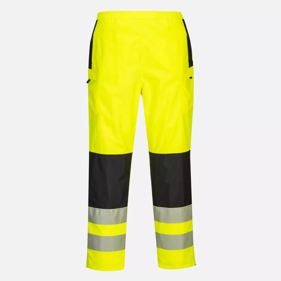 Portwest PW386YBR, PW3 Hi-Vis Women's Rain Trousers, Yellow/Black, image 1, gallery thumbnail