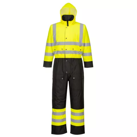 Portwest Hi-Vis Contrast Winter Coverall, Yellow/Black