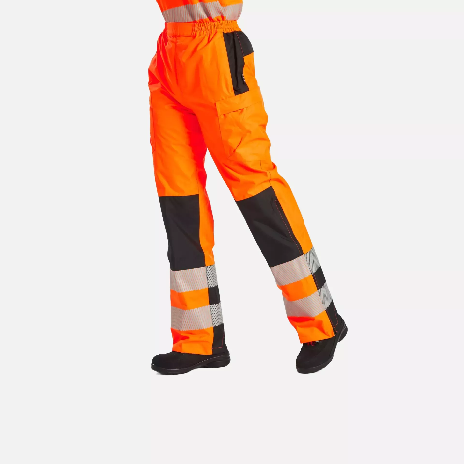 Portwest PW386OBR, PW3 Hi-Vis Women's Rain Trousers, Orange/Black, image 6