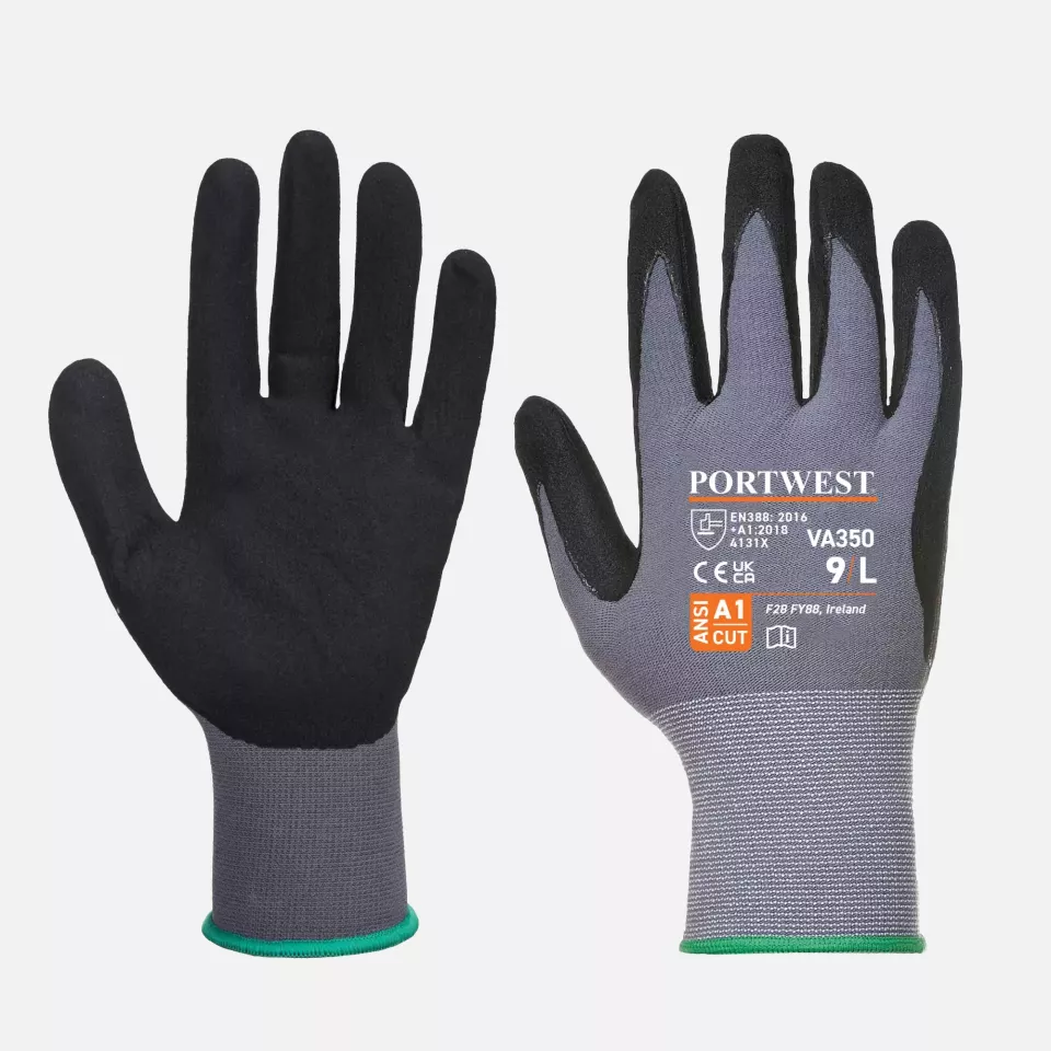 Portwest A350BKR, DermiFlex Glove, Black, image 2, gallery thumbnail