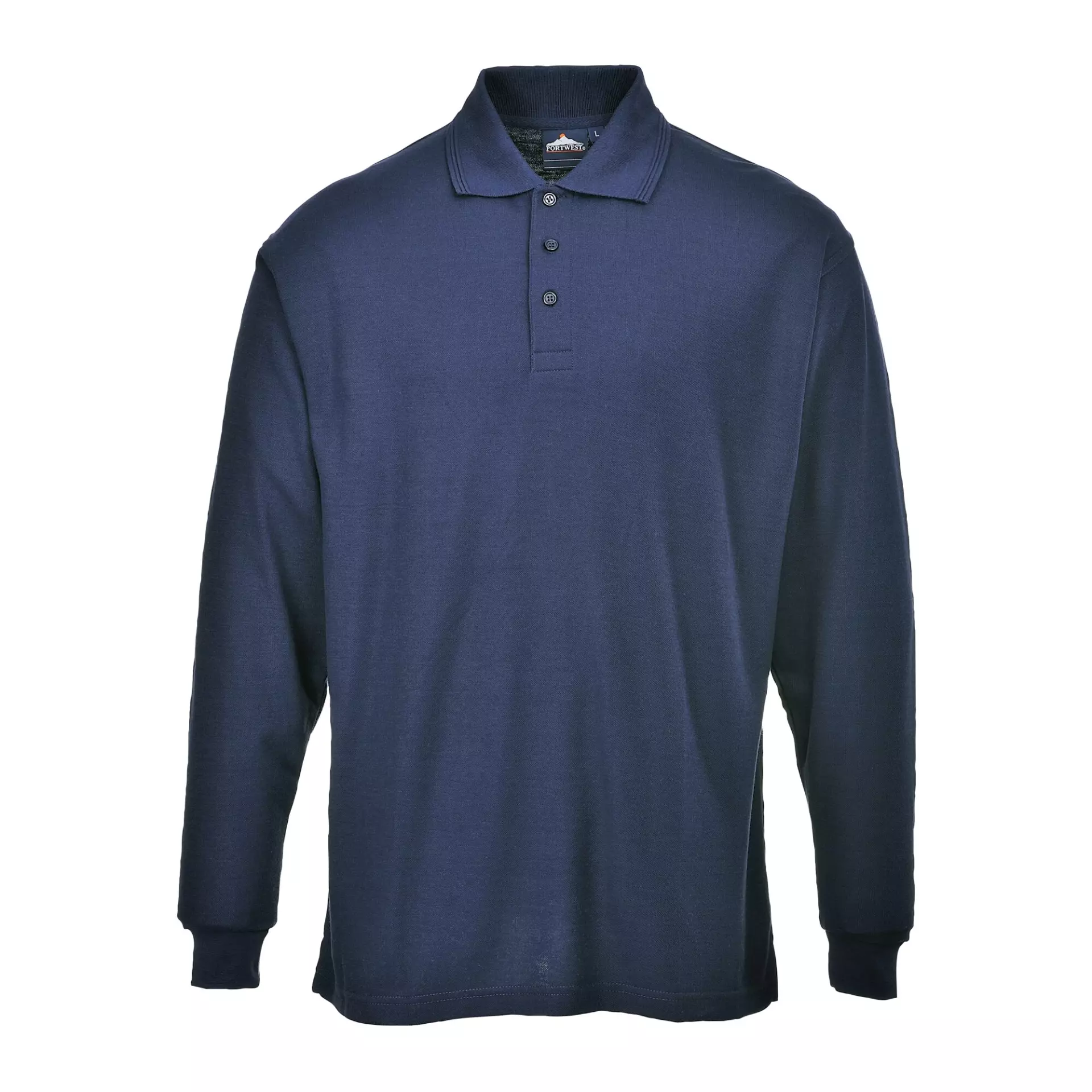 Portwest B212NAR, Genoa Long Sleeved Polo Shirt, Navy, image 2