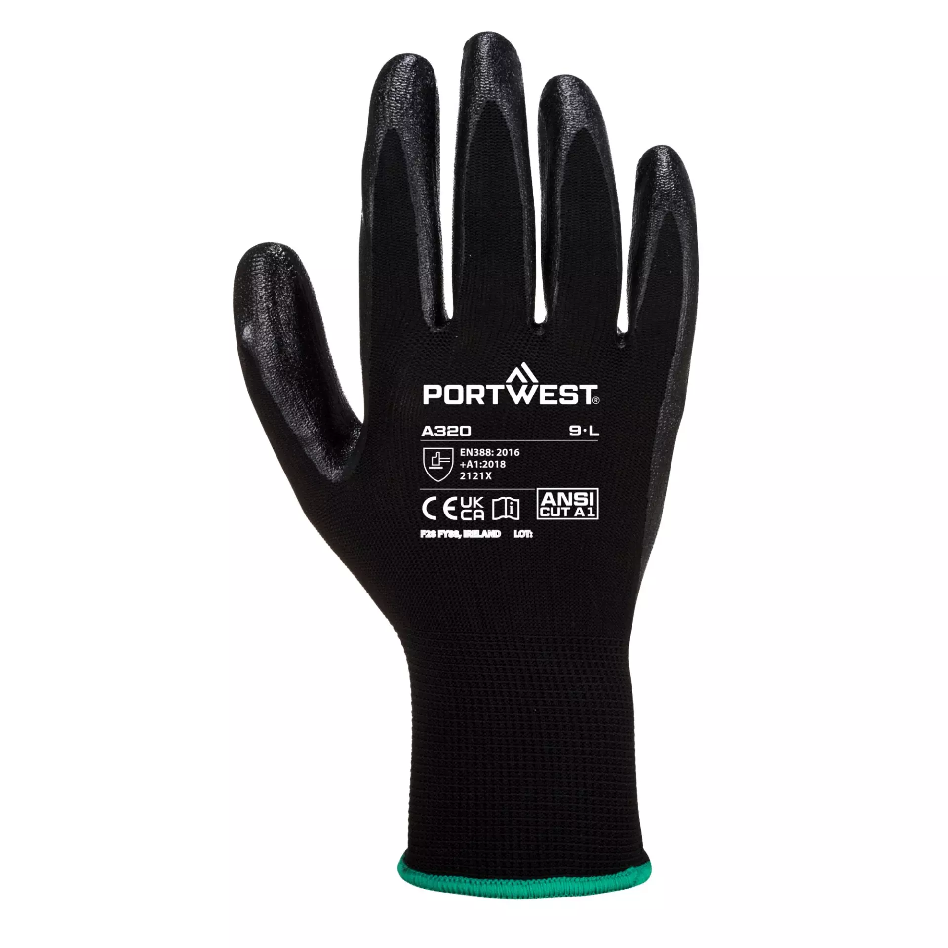 Portwest A320BKR, Dexti-Grip Glove, Black, image 1