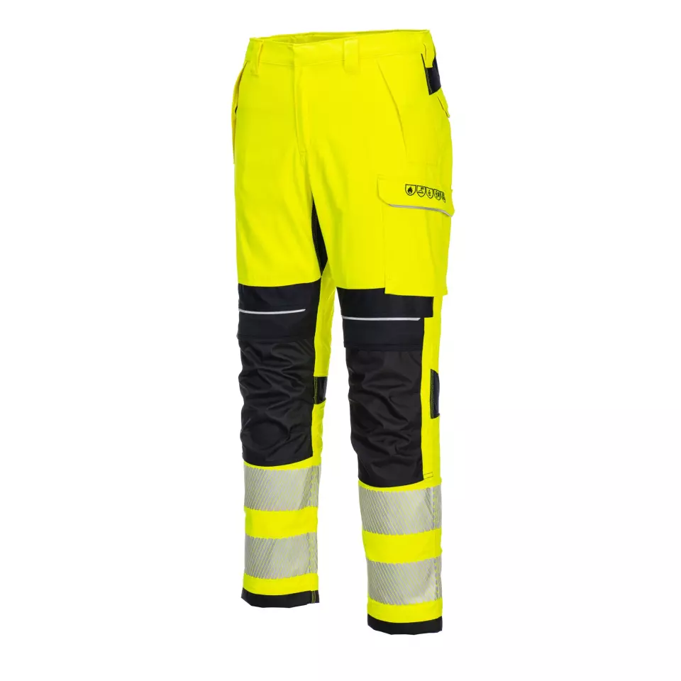 Portwest FR406YBR, PW3 FR Modaflame Hi-Vis Work Trousers, Yellow/Black, image 4, gallery thumbnail
