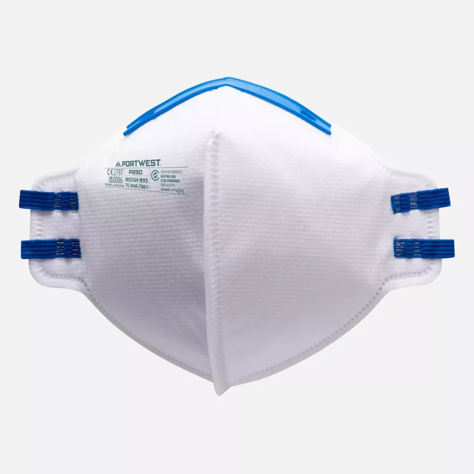 Portwest P250WHR, FFP2 Faltbare Atemschutzmaske, Weiß, image 3, gallery thumbnail