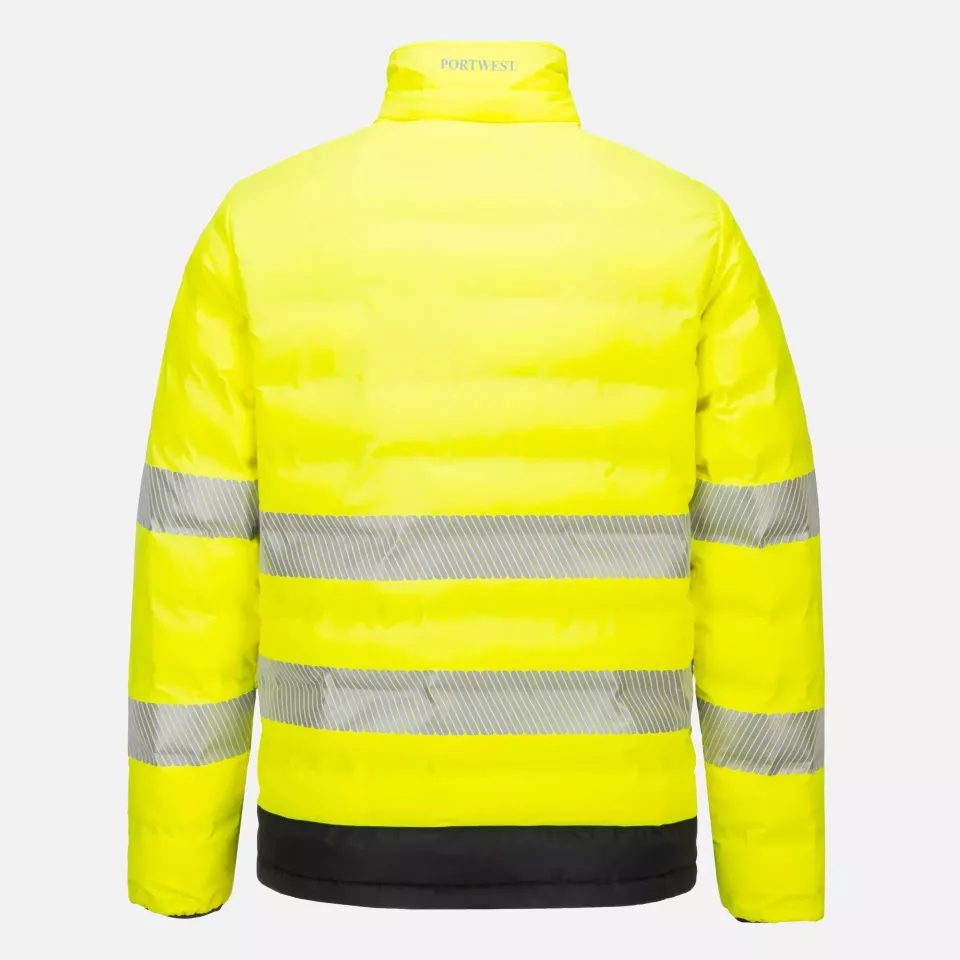 Portwest S548YBR, Hi-Vis Ultrasonic Heated Tunnel Jacket, Yellow/Black, image 4, gallery thumbnail