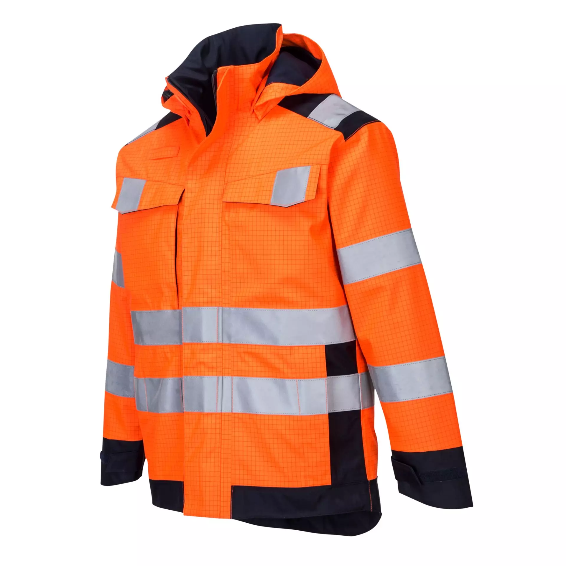 Portwest MV70ONR, Modaflame Rain Multi Norm Arc Jacket, Orange/Navy, image 3