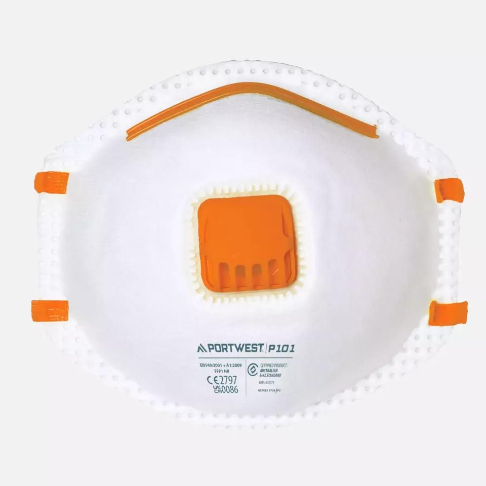 Portwest P101WHR, FFP1 Atemschutzmaske mit Ventil, Weiß, image 1, gallery thumbnail