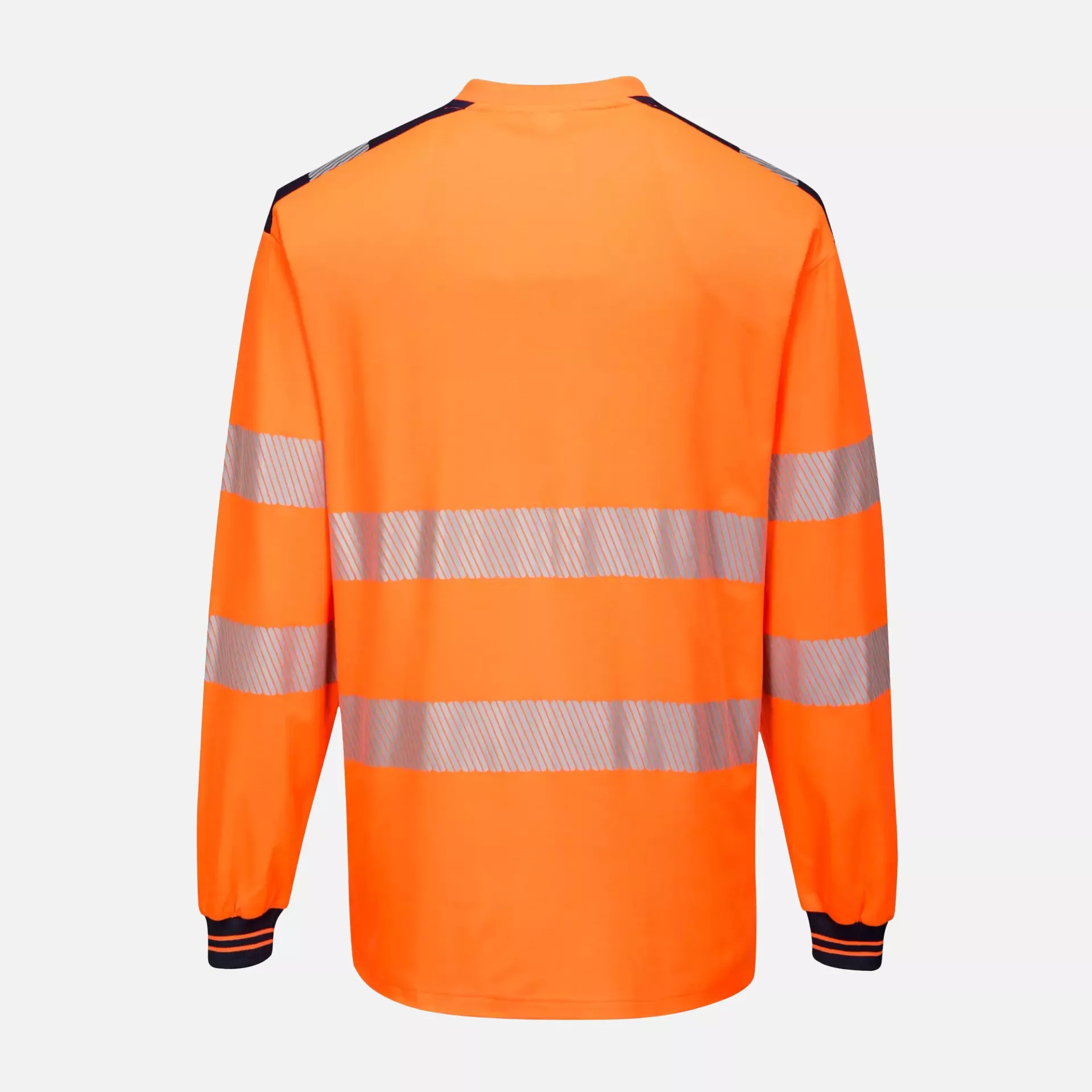 Portwest T185ONR, PW3 Hi-Vis Cotton Comfort T-Shirt L/S, Orange/Navy, image 2