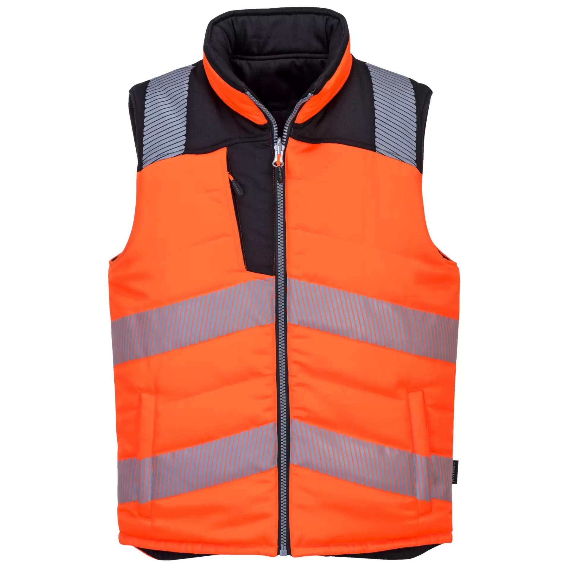 Portwest PW374OBR, PW3 Hi-Vis Reversible Bodywarmer, Orange/Black, image 1