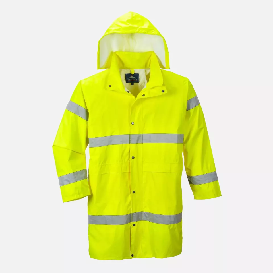 Portwest H442YER, Hi-Vis Rain Coat 100cm, Yellow, image 2, gallery thumbnail