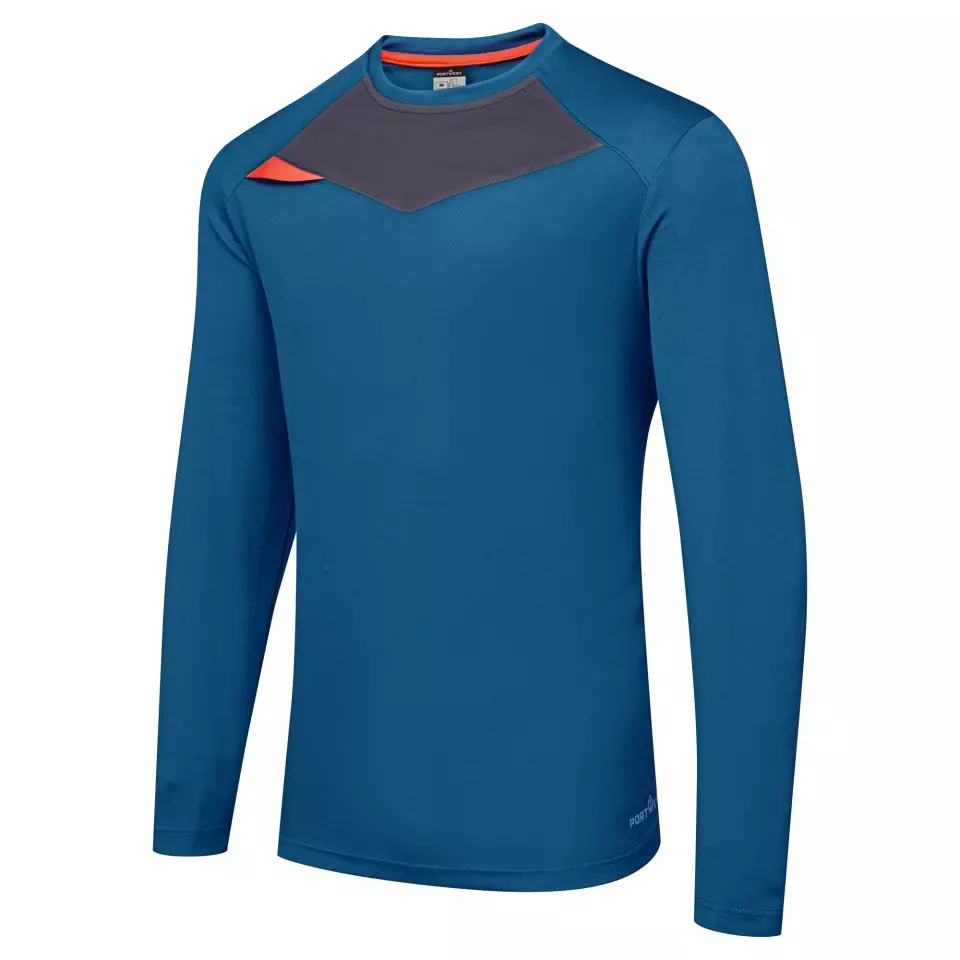 Portwest DX415MBR, DX4 T-Shirt L/S, Metro Blue, image 3, gallery thumbnail