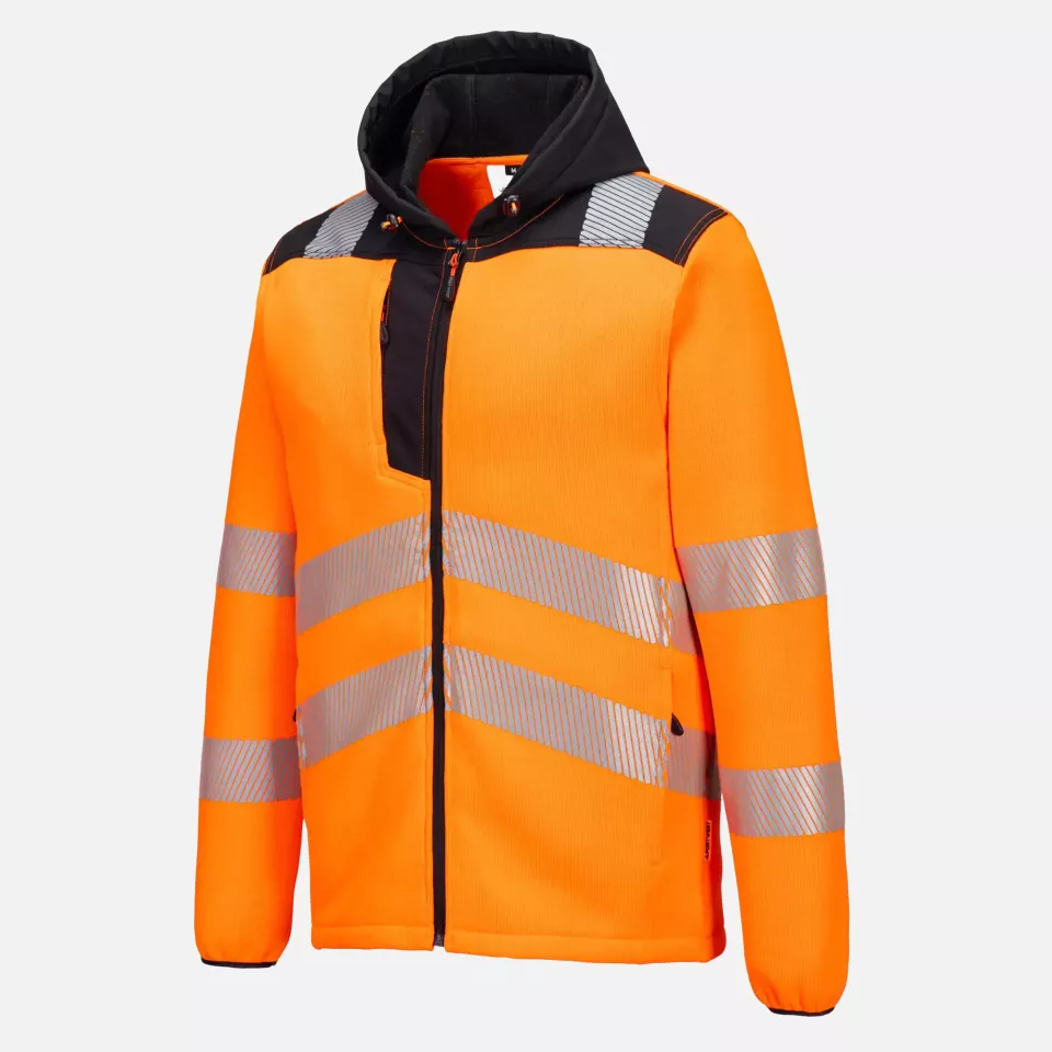 Portwest PW335OBR, Hi-Vis Technical Fleece, Orange/Black, image 4, gallery thumbnail