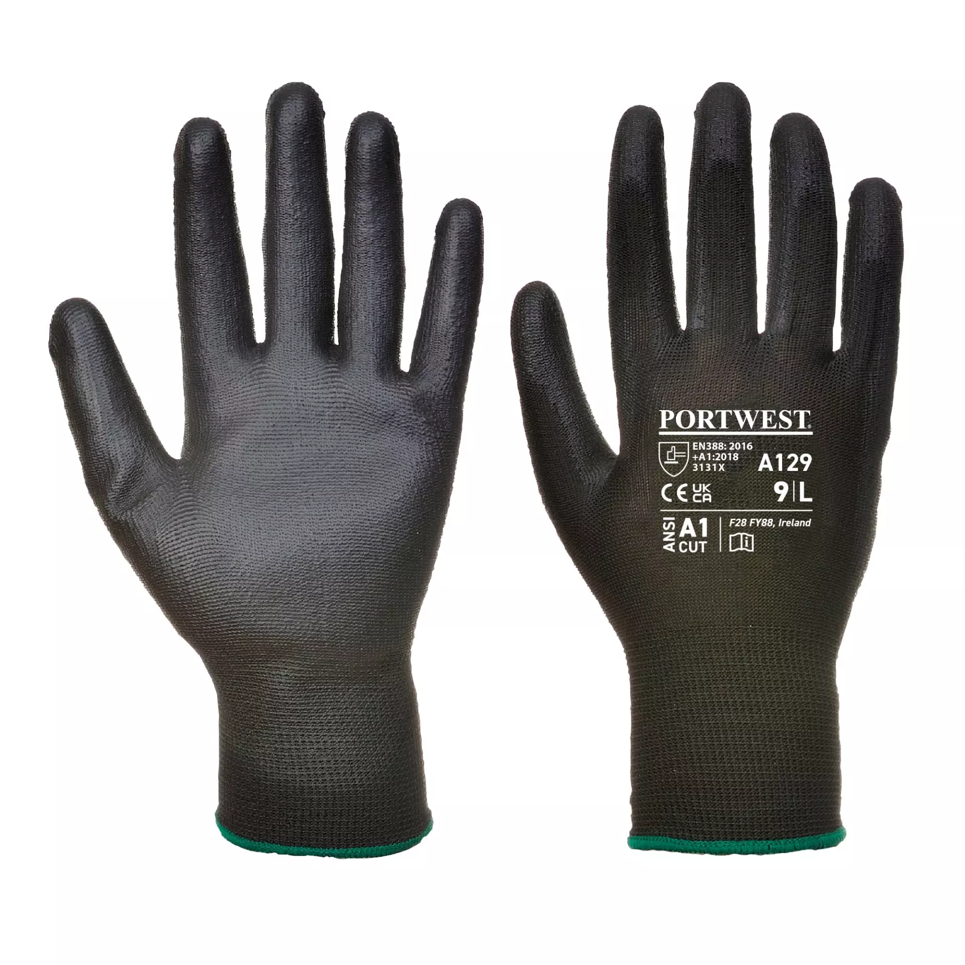 Portwest A129BKR, PU Palm Glove - Carton, Black, image 1