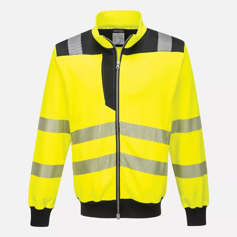 Portwest PW370YBR, PW3 Hi-Vis Sweatshirt mit Reißverschluss, Gelb/Schwarz, image 1, gallery thumbnail