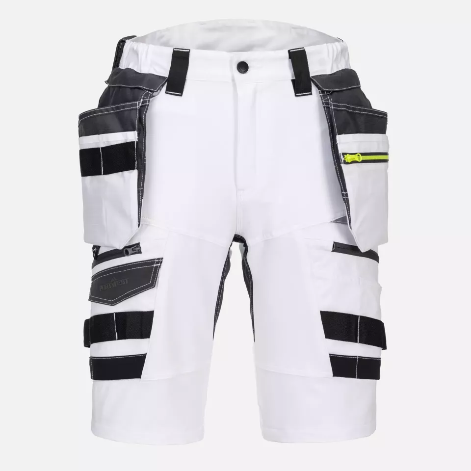 Portwest DX444WHR, DX4 Shorts mit abnehmbaren Holstertaschen, Weiß, image 1, gallery thumbnail
