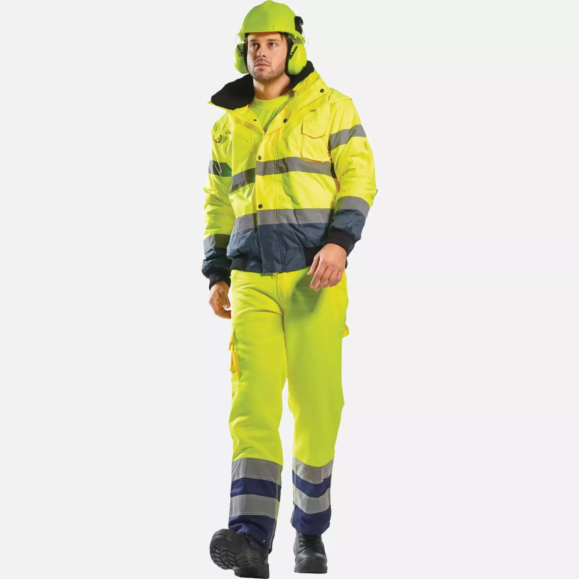 Portwest C465ONR, Hi-Vis 3-in-1 Contrast Bomber Jacket, Orange/Navy, image 3