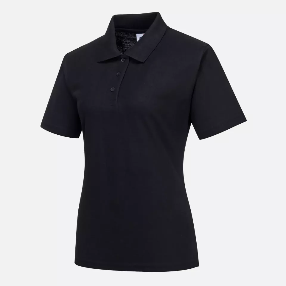 Portwest B209BKR, Naples Women's Polo Shirt, Black, image 1, gallery thumbnail