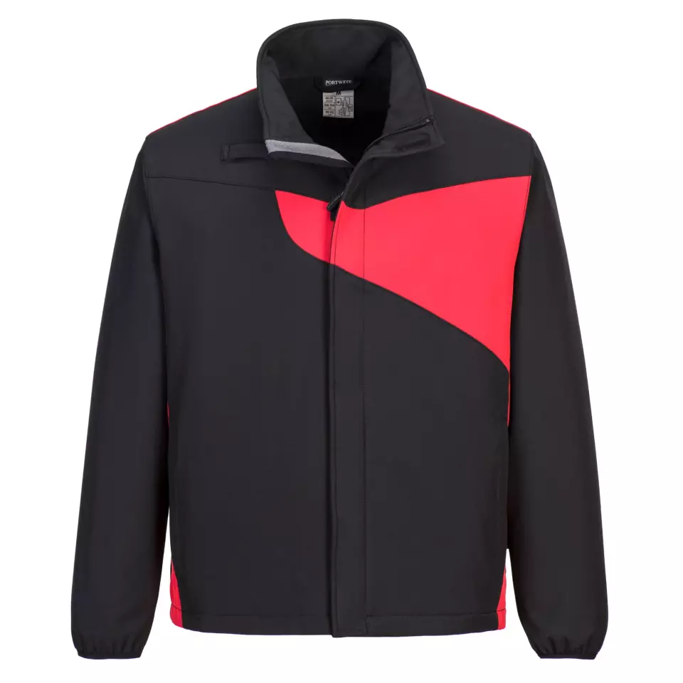 Portwest PW271BDR, PW2 Softshell (2L), Black/Red, image 1, gallery thumbnail