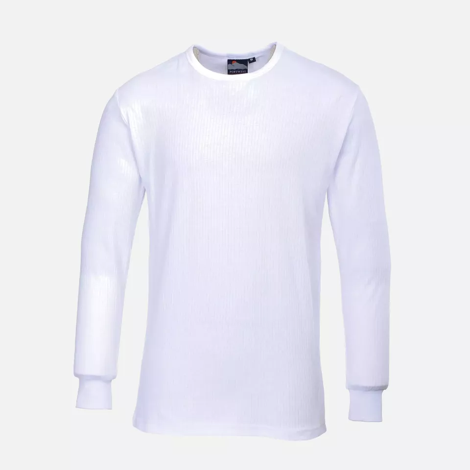 Portwest B123WHR, Thermal T-Shirt Long Sleeve, White, image 1, gallery thumbnail