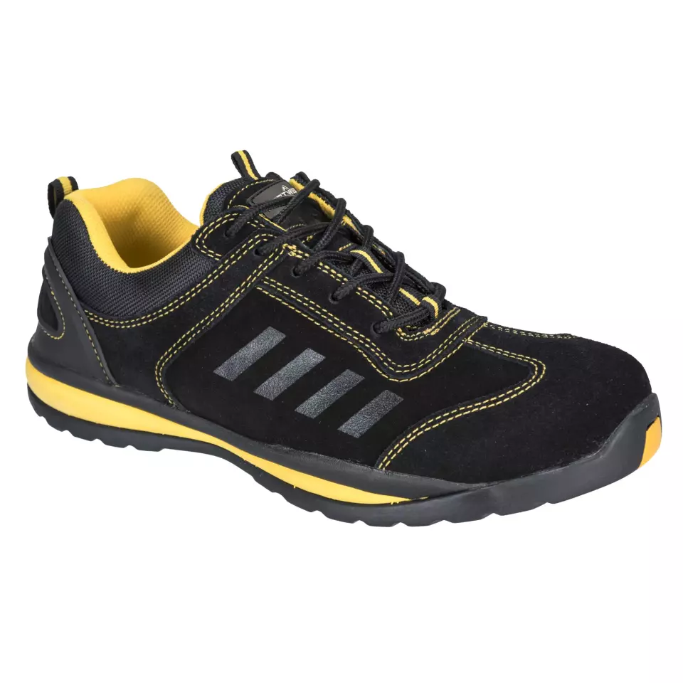 Portwest FW34BKR, Steelite Lusum Safety Trainer S1P HRO, Black