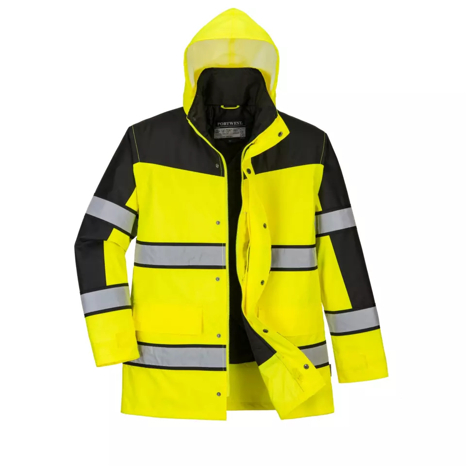 Portwest S462YER, Hi-Vis Contrast Winter Classic Jacket, Yellow, image 5, gallery thumbnail